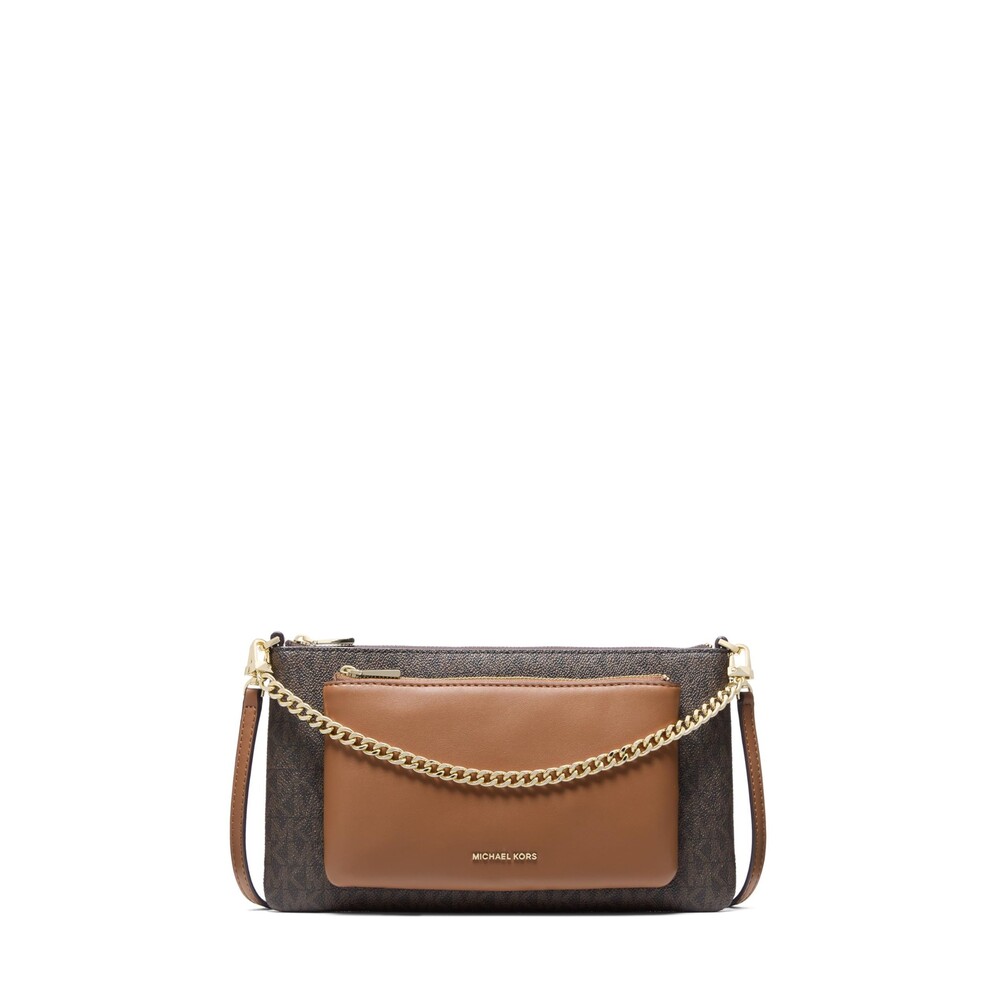 Michael One Size, Gold-tone Hardware/Mk Signature Coated Twill/Brown/Acorn